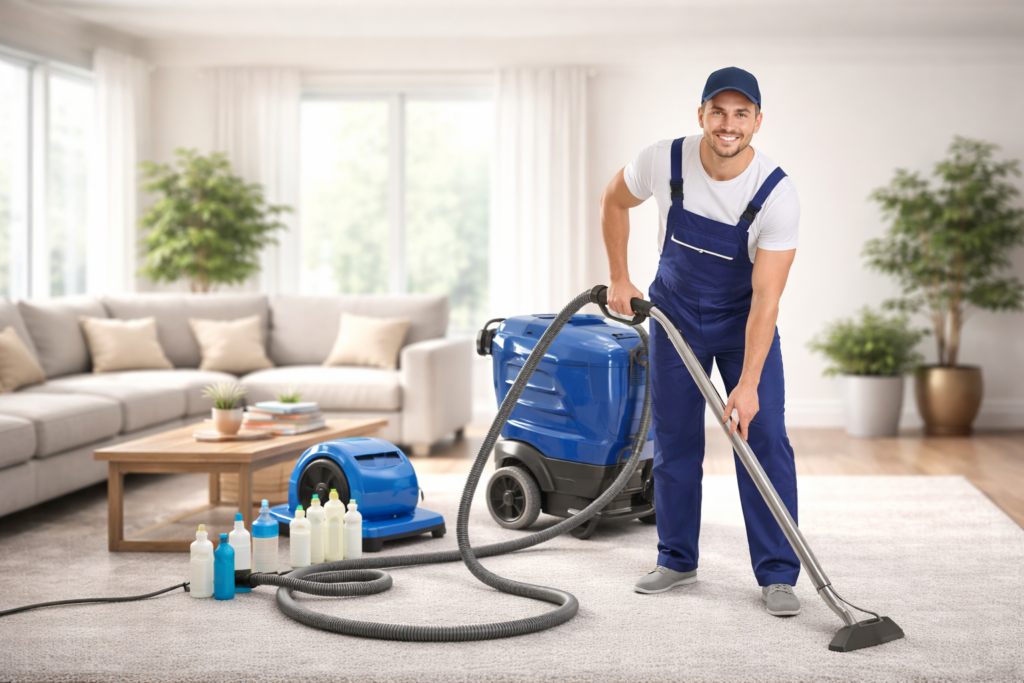 cleaner doing a carpet cleaning beck and call london
