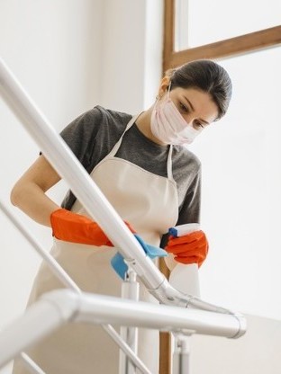 Careful cleaning in an F & B restaurant environment. London. Beck and Call