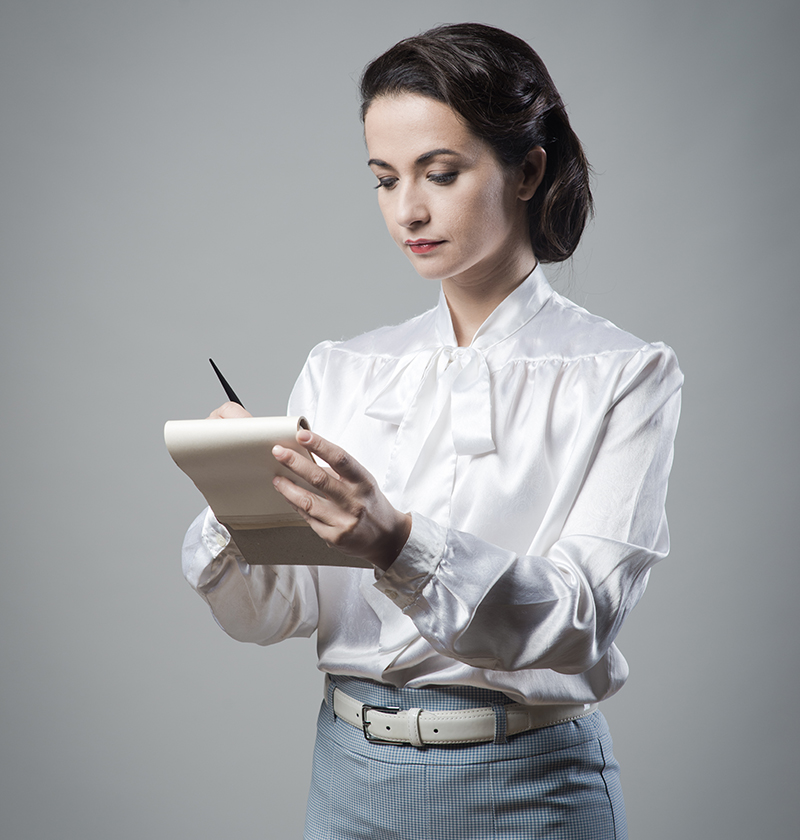 office cleaning company A London office cleaning supervisor takes notes